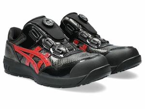 【新品】26.5cm アシックス 安全靴 ウィンジョブ CP306 BOA BLK EDITION 3E相当 【限定色】人気カラー：ブラック×クランベリー (蛇柄)