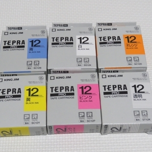 【テプラテープ】12mm　6本・6種　TEPRA TAPE CARTRIDGE　新品・未使用品　即決