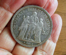 ◆フランス第三共和政【ヘラクレス ５フラン銀貨】1873年_画像3