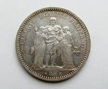 ◆フランス第三共和政【ヘラクレス ５フラン銀貨】1873年_画像1