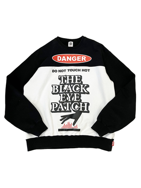 THE BLACK EYE PATCH ザブラックアイパッチ DANGER HOT LABEL デンジャー ホットラベル スウェット M 取扱注意 クルーネック