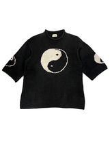 マクマーンウーレン MacMahon Woolen ハイネック 半袖ニット Knit 陰陽 YINYANG ブラック 黒 ネパール製 コットン_画像1