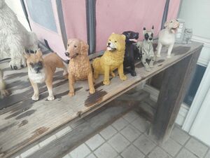 犬の置物 オブジェ 6匹 庭 ガーデニング 子供部屋 玄関