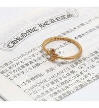 銀座店 クロムハーツ インボイス付き 22K バブルガム CHプラス 1Pダイヤ リング 指輪 ゴールド 約13.5号_画像3