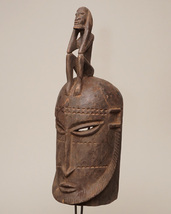 アフリカ　マリ共和国　ドゴン族　マスク　仮面　No.406　木彫り　アフリカンアート　彫刻　プリミティブアート_画像1