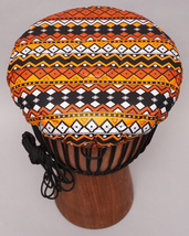 アフリカ　民族楽器　ジャンベ　ヘッドカバー　No.226　アフリカンワックス　ジェンベ　パーニュ_画像1