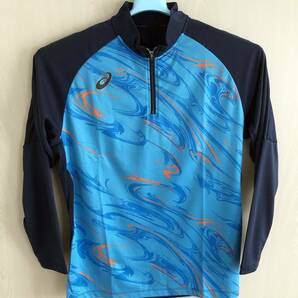 ★★★新品！【大きいサイズ】asics(アシックス) ストレッチ ハーフジップジャケット （3XL) ミッドナイト/アイランドブルー★★★の画像1