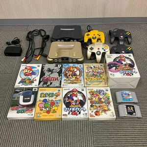 営YY05-120B Nintendo Nintendo64 任天堂64 NUS-001 ゲーム本体2点 コントローラー4点 ゲームソフト11点 周辺機器 まとめ 通電動作確認済