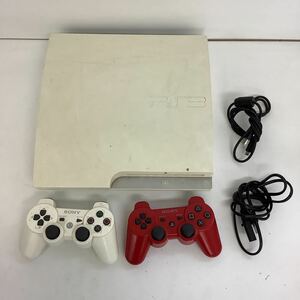 ◯営HM004-A4T80【埼玉発】SONY PlayStation3 CECH-3000A ホワイト HDD160GBコントローラー２つ付き ※通電、簡易動作確認済み 初期化済み