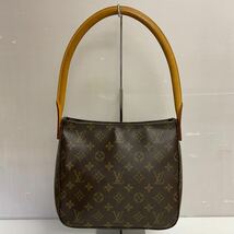 営YY37-80B LOUIS VUITTON ルイヴィトン ルーピングMM ハンドバッグ ショルダーバッグ モノグラム シリアルナンバーFL0022 袋付_画像3