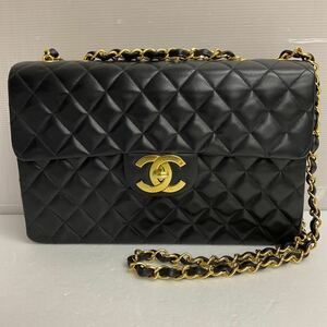 営MK35-100B CHANEL シャネル マトラッセ 34 チェーンショルダーバッグ デカマトラッセ シリアルナンバー 3159839 