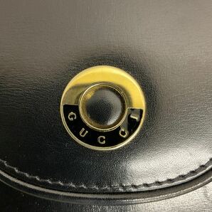 営MK64-60Y GUCCI グッチ ショルダーバッグ サークルロゴ ブラック バッグ シリアルナンバー56 W約21cm H約16cm D約5cmの画像7