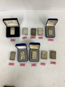 ◯営KU083-A5T60【埼玉発】ZIPPO ジッポー STERLING SILVERまとめ10点売り ケース総重量285g 着火未確認 現状品