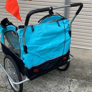 新品 自転車トレーラー サイクルトレーラー バイクトレーラー 2人乗り用 チャイルドトレーラー 赤の画像8