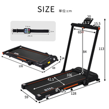 電動ランニングマシン MAX16km/h 折りたたみ フィットネスマシーン ダイエット器具 キャスター付きスマートブレスレット操作超静音 _画像2