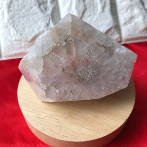 ピンクアメジスト水晶共生 フリーフォーム お花が咲いた可愛い置物