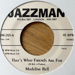 7'' Madeline Bell/That's What Friends Are For Alan Parker Jazzman フリーソウル free soul mellow groove modern northern rare brazil