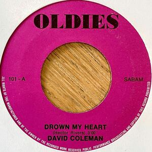 7'' David Coleman Drown My Heart/You've Been Talkin Bout Me Baby ブーガルー ノーザンソウル boogaloo latin northern soul jazz mods