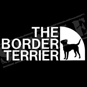 【追跡あり・ゆうパケット発送】　THE BORDER TERRIER　パロディステッカー（ボーダーテリア①）　7cm×17cm