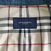 極美品!! バーバリーロンドン BURBERRY LONDON デニム 長袖シャツ ジャケット M ノバチェック 上質コットン100% ロゴ釦 インディゴ メンズ_画像7