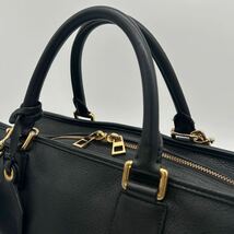 1円〜【美品】ロエベ LOEWE 2way アマソナ36 ハンドバッグ ボストンバッグ アナグラム ゴールド金具 レザー シボ革 ブラック 黒 斜め掛け_画像2