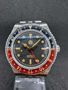 GMTマスター オマージュ San martin 機械式 腕時計 防水200m ジュビリーブレス ヴィンテージ 青 赤 ペプシ ノンデイト