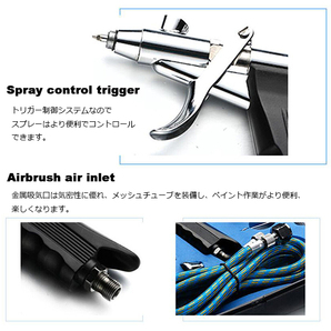 フル装備エアブラシキット 0.2mm 0.3mm 0.5mm プラモ・ネイルアート模型作り B212の画像4