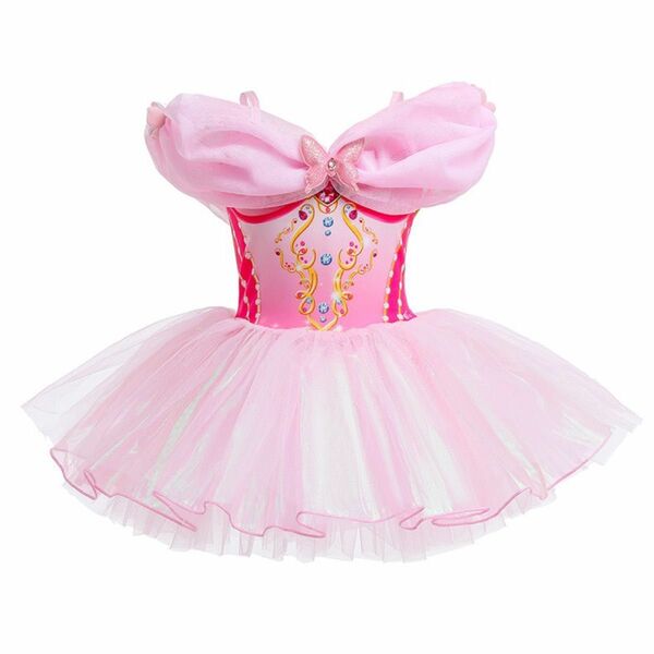 バレエレオタード ダンス服 ワンピース ドレス 子供100