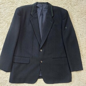 1-24【80's アーカイブ古着】 COMME des GARCONS HOMME PLUS 　コムデギャルソン　ジャケット　刺繍　1989年製造　ネイビーサイズM 