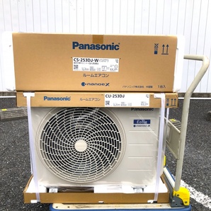 未使用品 Panasonic パナソニック 8畳用 100V nanoeX ルームエアコン CS-253DJ-W+ CU-253DJ-W ※2023年モデルの画像1