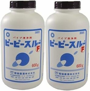  ピーピースルーＦ ２本セット配管洗浄剤 強力パイプクリーナー［600ｇ×２本］