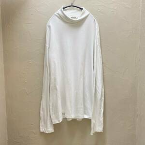 AURALEE オーラリー SEAMLESS TURTLE NECK L/S TEE タートルネックTシャツ ホワイト 白 長袖 無地【代官山03】