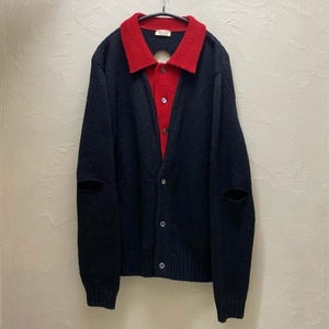 STEFAN COOKE ステファンクック 22AW LAYERED WOOL MOCK NECK CARDIGAN レイヤードカーディガン ブラック【代官山03】