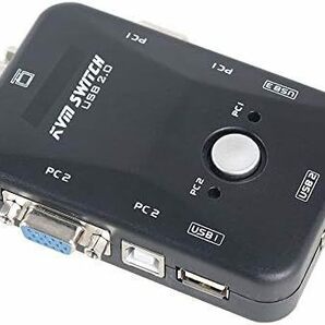 ES-Tune VGA/KVM切替器 2入力1出力 手動 USB2.0 USBケーブルでパソコンから給電 KVM VGAスイッチボックス切替機 1920*1440の画像1