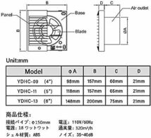 【大幅値下げ中】換気扇 引きひもスイッチ ダクトファン 150mm 蚊避け 逆流を抑え 塗装ブース トイレ 台所 窓用 浴室換気扇 屋根裏_画像5