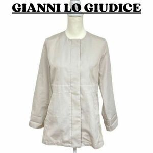 ★美品 GIANNI LO GIUDICE ジャンニロジュディス トップス レディース ジャケット ジッパー＆ボタン アイボリー 36 / M inp1-113