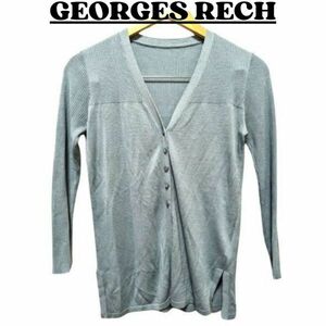 ★美品 GEORGES RECH ジョルジュレッシュ トップス レディース 長袖ニット カーディガン 薄手セーター カットソー 薄緑 36 / S nr1-036