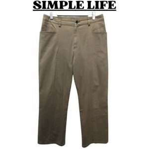 ★美品 SIMPLE LIFE シンプルライフ ボトムス レディース ゆったりパンツ かわいいポケット カジュアル ブラウン系 5S / S nr2-046