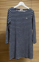 ★【激安処分10円～最落無し売り切ります】国内正規品 LACOSTE ラコステ パイル ボーダー ワンピース 38 ネイビー×ホワイト系 USED_画像1