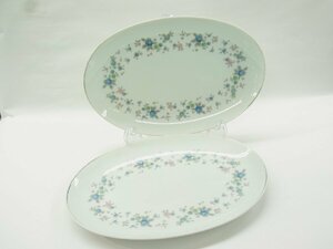 ■ Noritake/ノリタケ ■ 早春　フラワーモチーフ　レトロ　オーバル　皿　プレート　2枚セット ■ USED