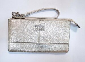 ■ コーチ / COACH ■ リストレット　メタリックシルバー ■ USED