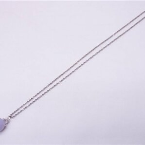 ◎ K18WGネックレス ◎ ラベンダー翡翠24.95ct ダイヤ0.03ct 51cm 総重量10.6ｇ 宝石鑑別書あり ヒスイ ペンダント ◎美品の画像8