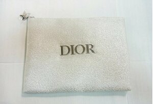 ★ Dior / ディオール ★ 2024年　ノベルティ　ポーチ　マチなし　ホワイト　シルバーラメ？　★ 未使用品