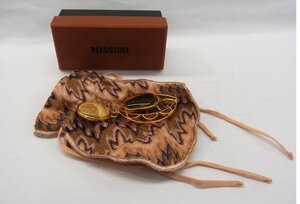 ■ ミッソーニ / MISSONI ■　アクセサリー　ストーン入り　ブローチ　ゴールドメッキ　約横10㎝　■ USED