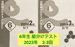 四谷大塚 早稲田アカデミー6年生組分けテスト 2023年第2回〜3回分