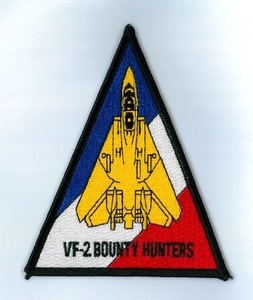 米海軍 VF-2 "BOUNTY HUNTERS" 航空機パッチ(三角形・F-14)