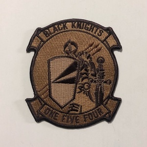 米海軍 VF-154 &#34;BLACK KNIGHTS&#34; スコードロンパッチ(Y2K・デザートカラー)
