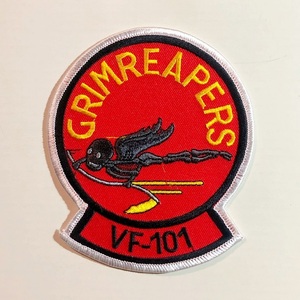 米海軍 VF-101 "GRIM REAPERS" スコードロンパッチ (ふち白)