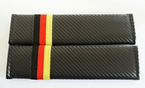 ドイツ国旗　シートベルトパッド　カーボン調デザイン　２本セット