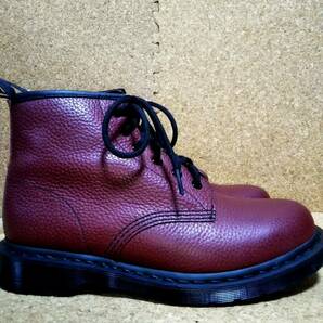 【Dr.MARTENS】ドクターマーチン 101 TRAINING 6ホールブーツ UK7 (26cm ) 6EYE BOOT チェリーレッド シボ革 希少レア【美品】の画像4